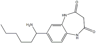 7-(1-aminohexyl)-2,3,4,5-tetrahydro-1H-1,5-benzodiazepine-2,4-dione Structure