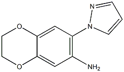 7-(1H-pyrazol-1-yl)-2,3-dihydro-1,4-benzodioxin-6-amine 化学構造式