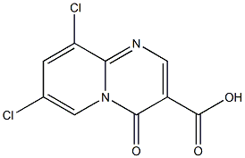 7,9-dichloro-4-oxo-4H-pyrido[1,2-a]pyrimidine-3-carboxylic acid 化学構造式