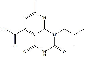7-methyl-1-(2-methylpropyl)-2,4-dioxo-1H,2H,3H,4H-pyrido[2,3-d]pyrimidine-5-carboxylic acid Struktur