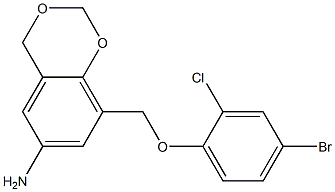 8-(4-bromo-2-chlorophenoxymethyl)-2,4-dihydro-1,3-benzodioxin-6-amine Struktur