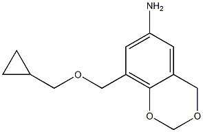 8-[(cyclopropylmethoxy)methyl]-2,4-dihydro-1,3-benzodioxin-6-amine,,结构式