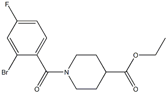  ethyl 1-[(2-bromo-4-fluorophenyl)carbonyl]piperidine-4-carboxylate