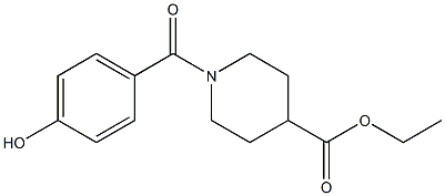 ethyl 1-[(4-hydroxyphenyl)carbonyl]piperidine-4-carboxylate 化学構造式