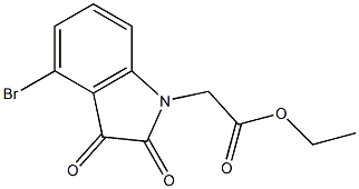 ethyl 2-(4-bromo-2,3-dioxo-2,3-dihydro-1H-indol-1-yl)acetate 化学構造式