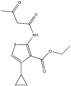 ethyl 4-cyclopropyl-2-(3-oxobutanamido)thiophene-3-carboxylate Structure