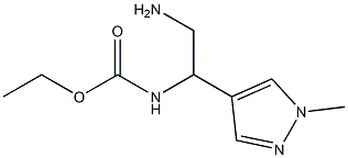 ethyl N-[2-amino-1-(1-methyl-1H-pyrazol-4-yl)ethyl]carbamate,,结构式