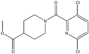 methyl 1-[(3,6-dichloropyridin-2-yl)carbonyl]piperidine-4-carboxylate,,结构式