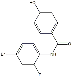 N-(4-bromo-2-fluorophenyl)-4-hydroxybenzamide 化学構造式