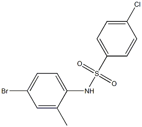 N-(4-bromo-2-methylphenyl)-4-chlorobenzene-1-sulfonamide 化学構造式