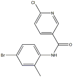 N-(4-bromo-2-methylphenyl)-6-chloropyridine-3-carboxamide,,结构式