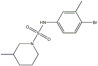 N-(4-bromo-3-methylphenyl)-3-methylpiperidine-1-sulfonamide,,结构式