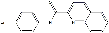 N-(4-ブロモフェニル)-2-キノリンカルボアミド 化学構造式