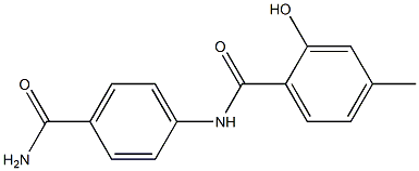 N-(4-carbamoylphenyl)-2-hydroxy-4-methylbenzamide Struktur