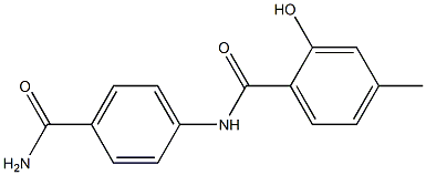 N-(4-carbamoylphenyl)-2-hydroxy-4-methylbenzamide 结构式