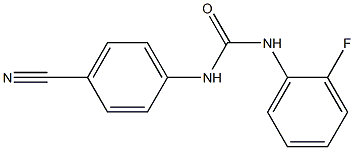 N-(4-cyanophenyl)-N'-(2-fluorophenyl)urea Struktur