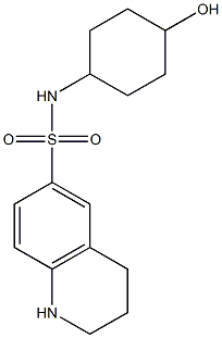 N-(4-hydroxycyclohexyl)-1,2,3,4-tetrahydroquinoline-6-sulfonamide 化学構造式