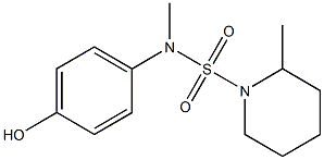 N-(4-hydroxyphenyl)-N,2-dimethylpiperidine-1-sulfonamide 化学構造式