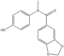 N-(4-hydroxyphenyl)-N-methyl-2H-1,3-benzodioxole-5-carboxamide 结构式