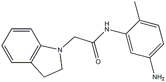 N-(5-amino-2-methylphenyl)-2-(2,3-dihydro-1H-indol-1-yl)acetamide,,结构式