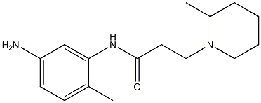 N-(5-amino-2-methylphenyl)-3-(2-methylpiperidin-1-yl)propanamide,,结构式