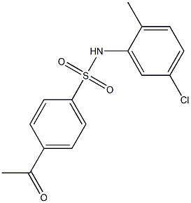 N-(5-chloro-2-methylphenyl)-4-acetylbenzene-1-sulfonamide,,结构式