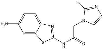 N-(6-amino-1,3-benzothiazol-2-yl)-2-(2-methyl-1H-imidazol-1-yl)acetamide,,结构式