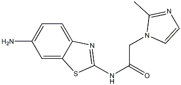 N-(6-amino-1,3-benzothiazol-2-yl)-2-(2-methyl-1H-imidazol-1-yl)acetamide 结构式