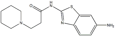 N-(6-amino-1,3-benzothiazol-2-yl)-3-(piperidin-1-yl)propanamide 化学構造式