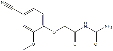 N-(aminocarbonyl)-2-(4-cyano-2-methoxyphenoxy)acetamide Struktur