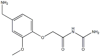 N-(aminocarbonyl)-2-[4-(aminomethyl)-2-methoxyphenoxy]acetamide Struktur