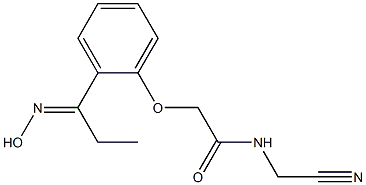 N-(cyanomethyl)-2-{2-[(1E)-N-hydroxypropanimidoyl]phenoxy}acetamide 结构式