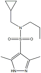 N-(cyclopropylmethyl)-3,5-dimethyl-N-propyl-1H-pyrazole-4-sulfonamide,,结构式