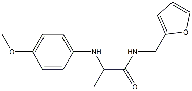 N-(furan-2-ylmethyl)-2-[(4-methoxyphenyl)amino]propanamide,,结构式