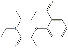 N,N-diethyl-2-(2-propanoylphenoxy)propanamide Structure