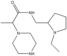 N-[(1-ethylpyrrolidin-2-yl)methyl]-2-(piperazin-1-yl)propanamide 结构式