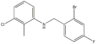 N-[(2-bromo-4-fluorophenyl)methyl]-3-chloro-2-methylaniline Struktur