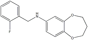 N-[(2-fluorophenyl)methyl]-3,4-dihydro-2H-1,5-benzodioxepin-7-amine 化学構造式