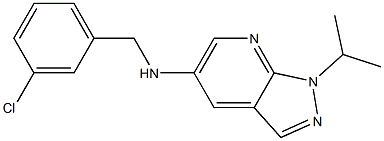 N-[(3-chlorophenyl)methyl]-1-(propan-2-yl)-1H-pyrazolo[3,4-b]pyridin-5-amine 化学構造式