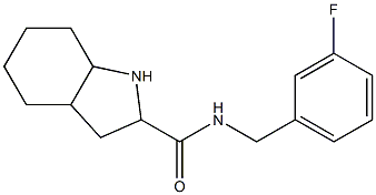 N-[(3-fluorophenyl)methyl]-octahydro-1H-indole-2-carboxamide,,结构式