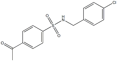 N-[(4-chlorophenyl)methyl]-4-acetylbenzene-1-sulfonamide,,结构式