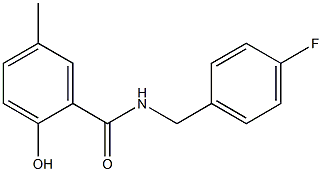 N-[(4-fluorophenyl)methyl]-2-hydroxy-5-methylbenzamide 结构式