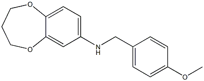 N-[(4-methoxyphenyl)methyl]-3,4-dihydro-2H-1,5-benzodioxepin-7-amine Struktur