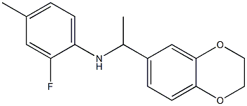 N-[1-(2,3-dihydro-1,4-benzodioxin-6-yl)ethyl]-2-fluoro-4-methylaniline Structure