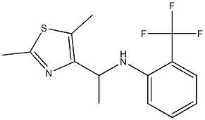 N-[1-(2,5-dimethyl-1,3-thiazol-4-yl)ethyl]-2-(trifluoromethyl)aniline Structure