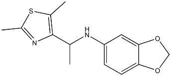 N-[1-(2,5-dimethyl-1,3-thiazol-4-yl)ethyl]-2H-1,3-benzodioxol-5-amine 结构式