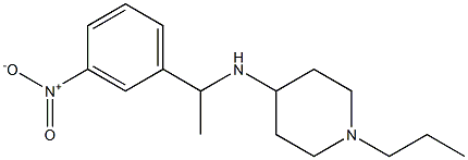 N-[1-(3-nitrophenyl)ethyl]-1-propylpiperidin-4-amine 化学構造式