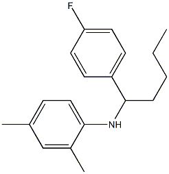 N-[1-(4-fluorophenyl)pentyl]-2,4-dimethylaniline 化学構造式