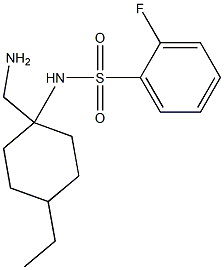 N-[1-(aminomethyl)-4-ethylcyclohexyl]-2-fluorobenzene-1-sulfonamide 化学構造式