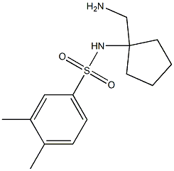 N-[1-(aminomethyl)cyclopentyl]-3,4-dimethylbenzene-1-sulfonamide 化学構造式